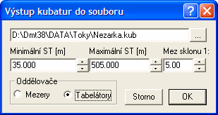 Nezaškrtnutá volba Vložit na vybrané NS v kombinaci s tlačítkem Upravit TabKub upraví existující tabulky kubatur vložené ke všem vybraným řezům NS v dialogu Vlastnosti NS v příčném řezu.