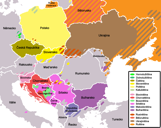 Zdroj: Mapa současných slovanských zemí a slovanského etnika.