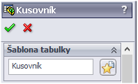 Uložení šablony kusovníku Šablonu kusovníku ukládáme na libovolné místo nebo přímo do adresáře, který je daný nastavením programu SolidWorks.