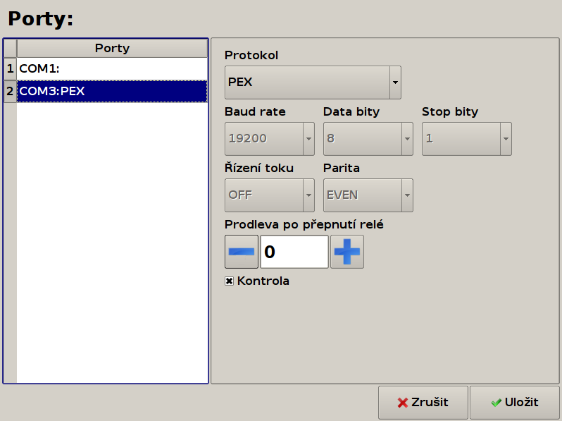 Je třeba si dát pozor, že při každé změně protokolu jsou okruhy z daného portu smazány, neboť by jejich nastavení nadále nemuselo dávat smysl.