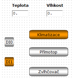 Obr. 2.36: Schéma zapojení Obr. 2.37: Příklad ovládání v nástroji WebMaker Postup provádění úlohy: 10.