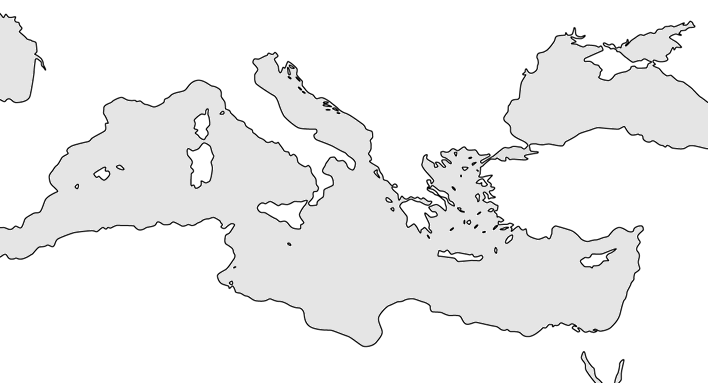 3) Starověk: B) Vyznačte / zakreslete do mapy, popište polohu / směr: hlavní oblasti, odkud kam směřovala velká řecká kolonizace kolonie Neapolis, Krotón, Syrakúsy, Massalia, Olbia,