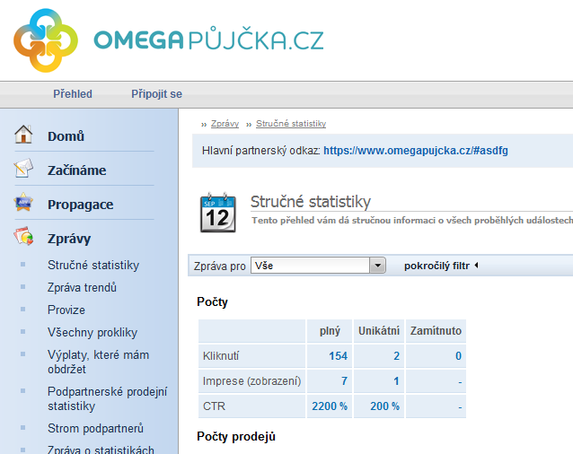 Obrázek 3.16: Pohled na systém Hass Offer využívaný sítí espolupráce.cz Levnější alternativou se jeví systém Post Affiliate Pro [47], což je produkt vyvinutý na Slovensku s již globálním zastoupením.