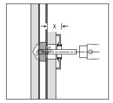 Spojovací materiál 0526 10 Spojovací materiál pro rámové dveře tento materiál je určen pro spojení dvou klik na oválných rozetách skrze dveře.