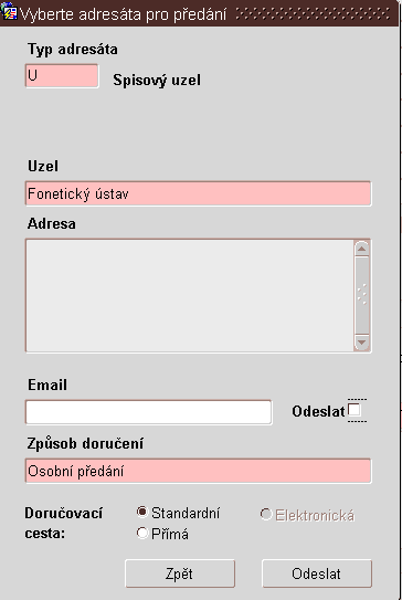 Obrázek 34 Kliknutím na políčko odeslat jsme žádost ještě neodeslali. Připravili jsme si jí k odeslání. Nyní se nachází ve žluté složce K odeslání.