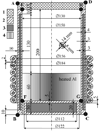 5. Parametry modelovaného studeného kelímku V této kapitole budou uvedeny parametry modelovaného studeného kelímku. Jedná se o studený kelímek se separovaným induktorem.