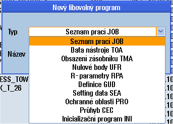 Správa programů 11.4 Založení adresáře/programu/seznamu úloh/seznamu programů Otevře se okno "Nový program v G-kódu". 4. V případě potřeby si vyberte vhodnou šablonu. 5.