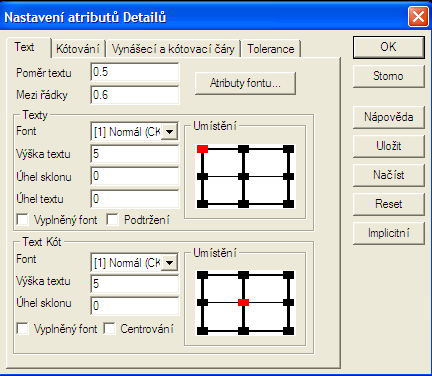 11. Detail určeno pro: o kótování o zápis textů a vytváření popisů o šrafování - kóty, texty, popisy, kótovací a vynášecí čáry, šrafy jdou kreslící entity se zvláštní strukturou, která nedovoluje