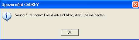 Pokaždé po otevření CADKEY je nutno stisknout tlačítko nastavení atributů a