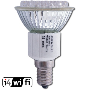 GWL/Power: Úsporná žárovka LED+ 30x, JDR E14, bodová, bílá denní (1,5 W, 230 V) LED žárovka s 30x LED se závitem JDR E14 lze použít místo klasické