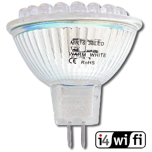 GWL/Power: Úsporná žárovka LED+ 36x, MR16, bílá denní (2 W, 12 V) LED žárovka obsahuje 36x LED a má patici MR16 a je určena pro napětí 12V.