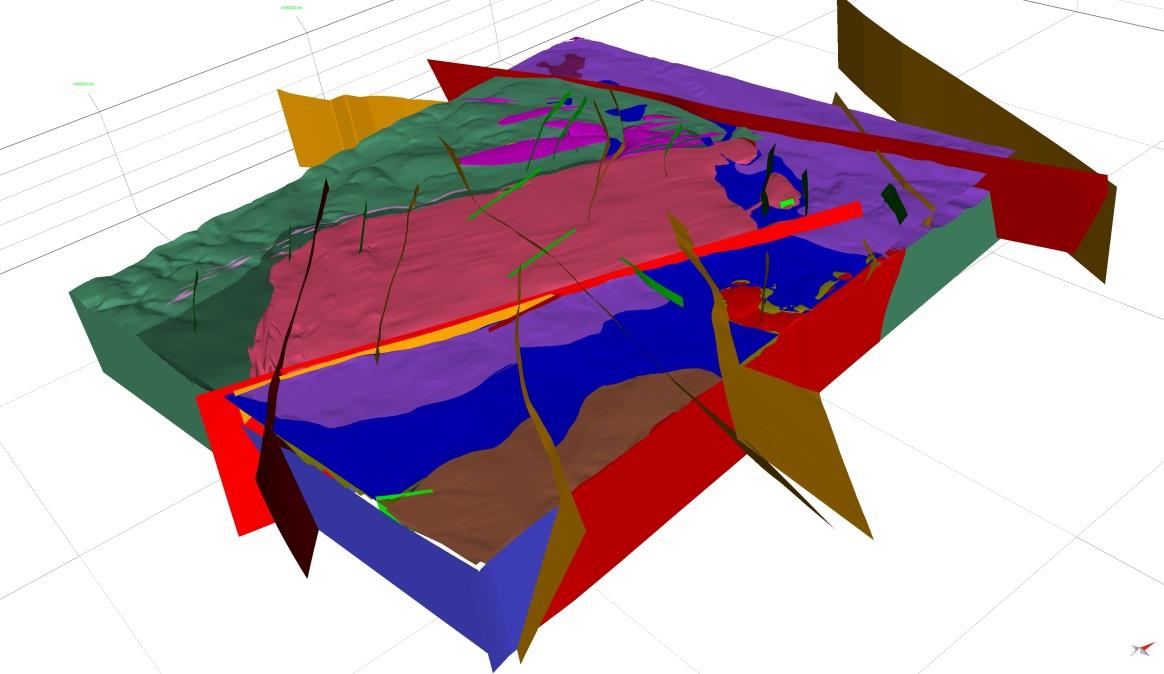 Čertovka - 3D geologický model lokality 3D model lokality Čertovka 2 stupně
