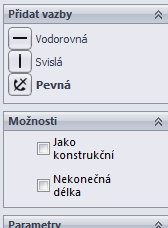 - v PropertyManageru zaškrtnutím možnosti Jako konstrukční Do skici obdélníka s obloukovými bočními hranami dokreslíme pomocí nástroje přímka osy obloukových hran a taktéž spojíme středy oblouků