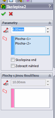 Úprava dílu nástrojem Skořepina Tímto způsobem můžeme převést ji dokončený díl