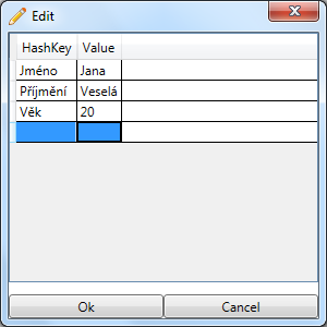 Uživatelská příručka Nová hodnota do databáze se přidá pomocí tlačítka Add key. Zobrazí se okno s možností výběru typu klíče, viz obrázek A.8. Dále je nutno zadat jméno klíče.