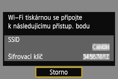 Vytvo ení p ipojení pomocí režimu p ístupového bodu fotoaparátu 5 6 P ipojte tiskárnu.