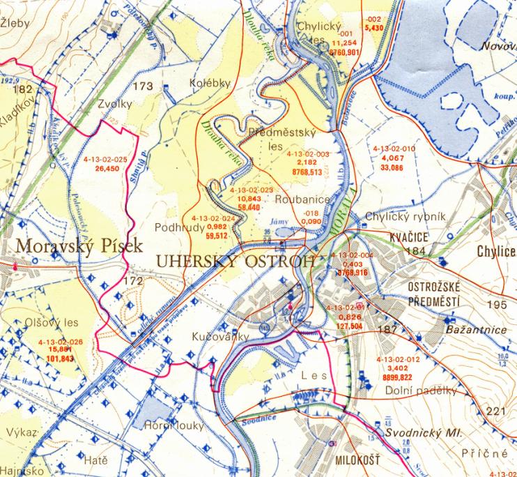 36 Zákres situace ve vodohospodářské mapě Předmětný záměr Území chráněná podle zvláštních předpisů