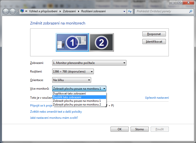 63 Obr. 16: Konfigurace programu. Obr. 17: Nastavení monitorů ve Windows 7. P3.