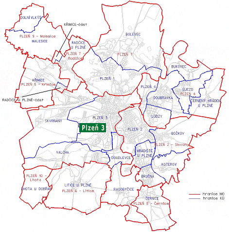 Příloha B Mapa městských obvodů města Plzně Zdroj: