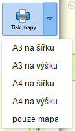 Pro použití dříve uložené záložky klikněte na vybranou záložku v seznamu jedním prostým kliknutím, mapa se přesune.