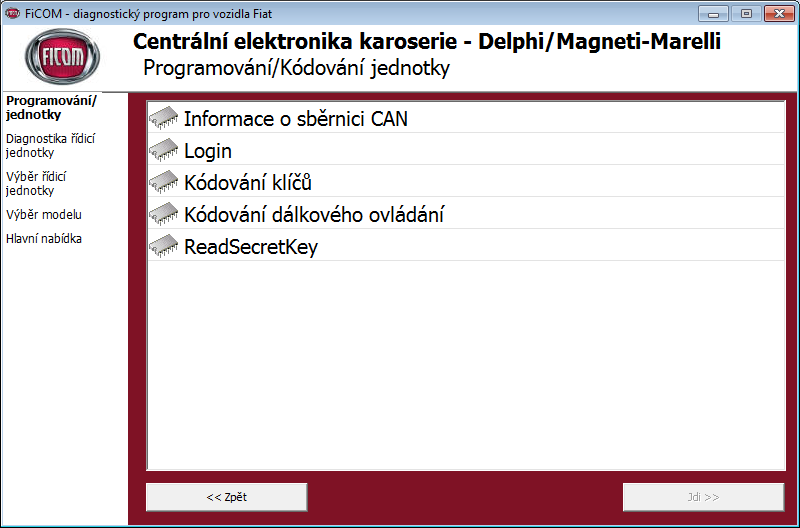 Kódování transpondérů Volbou funkce Kódování klíčů dojde k nakódování transpondérů.