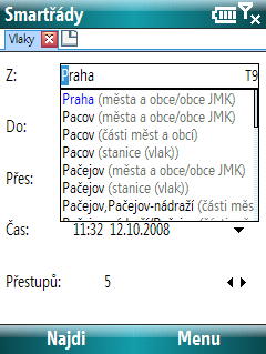 Tip Pokud se první objekt v okně pod zadaným textem shoduje s názvem vámi požadovaného objektu, ihned tento objekt vyberete stiskem buď kurzorové klávesy 'Doprava'.