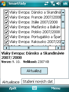 G.11 Aktualizace dat Aktualizace dat je funkce umožňující aktualizovat data na zařízení, nebo stahovat nová data, přímo prostřednictvím aplikace Smartřády.