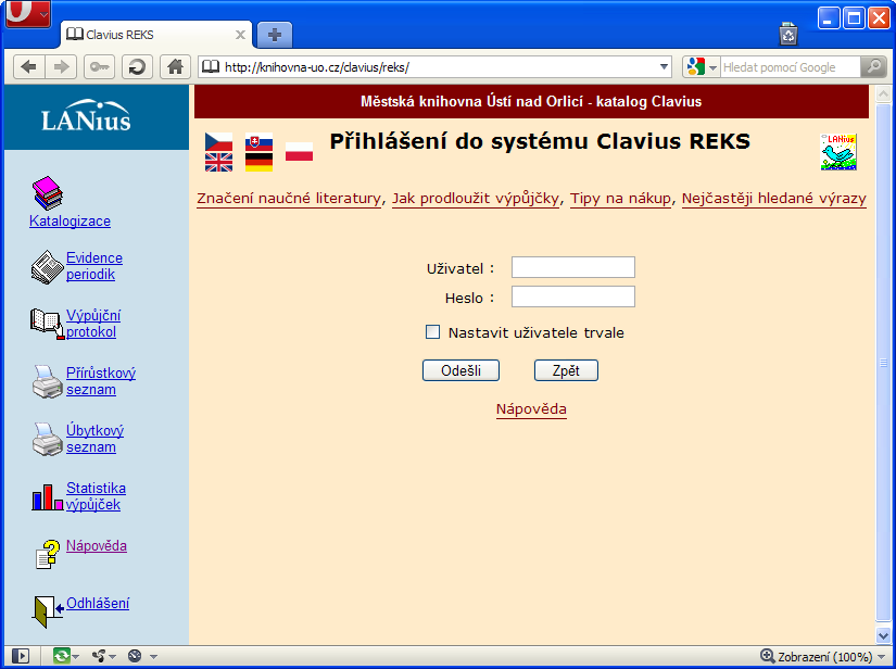 Přihlášení do systému Clavius REKS Na ploše Vašeho počítače najděte zástupce (ikonu) systému Clavius REKS a poklepejte na ni.