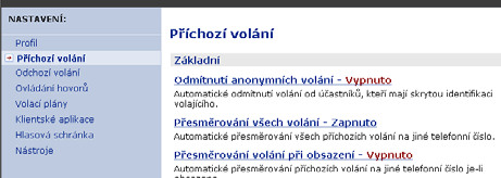 7. Použití vybraných funkcí Ukázka nastavení několika nejčastěji používaných funkcí. Stejným způsobem se ovládají i ostatní funkce aplikace Osobní webový portál.