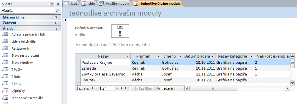 UTB ve Zlíně, Fakulta aplikované informatiky, 2013 208 Obrázek 86: Formulář jednotlivých zásuvných modulů a děl k nim náležících Protože jsem nepřišel na jakékoliv jednoduché řešení fyzického rovnání