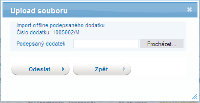 Přehled akcí povolených pro vybrané stavy dodatků: Stav dodatku Čeká na podpis uživatele Čeká na potvrzení uživatele Povolené akce Vložit el.