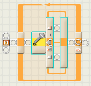3. Programování robota a) Spustíme NXT Programing, vytvoříme nový projekt b) Na paletě Complete zvolíme skupinu Flow, blok Loop (cyklus) c) V konfiguračním panelu