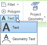 Psaní textu v náčrtu Pás karet: Náčrt > Kresli > Text Panel nástrojů : 2D Náčrt >