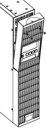 INSTALACE HARDWARE VERTIKÁ LNÍ (TOWER) INSTALACE Krok 1: Otočení displeje LCD Odšroubujte pravý panel z UPS. Sejměte plastový panel z čela a jemně vyjměte modul LCD. Otočte do vertikální polohy.