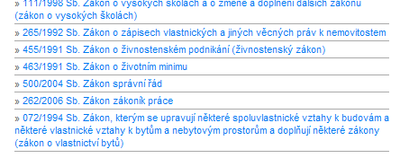 4. Zákony ČR On-line nepříliš spolehlivé Uvádí zde i