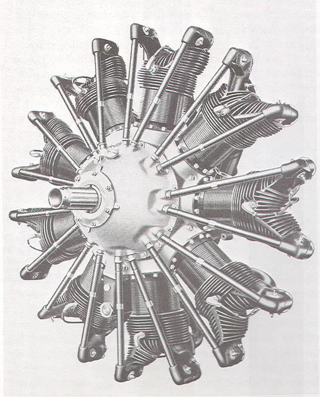 9. Poznámky k historii 1914 Francie Dvoj hvězdicový rotační 14 válec vzduchem chlazený firmy Gnome Rhone o obsahu válců 23.6 l a maximálním výkonu 115 kw při 1200 ot.min-1, měrná hmotnost 1.4 kg/kw.