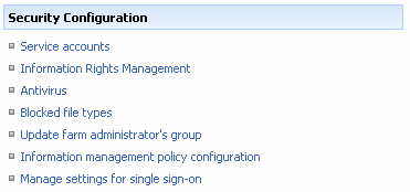 práv a URL stránky Centrální správy SharePoint. 9.2. Konfigurace AVG pro SPPS 2007 V rozhraní SharePoint 3.0 Central Administration můžete snadno nastavovat parametry a akce testovacího jádra AVG 8.