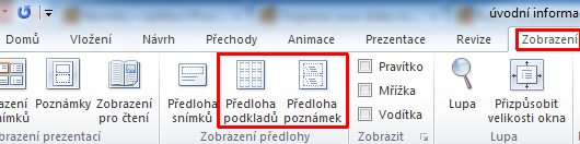 Předlohy snímků lze upravovat kdykoli v průběhu tvorby prezentace. Je však doporučeno provést hlavní nastavení na začátku, lze pak snadno vidět, jak bude předloha ovlivňovat jednotlivé snímky.