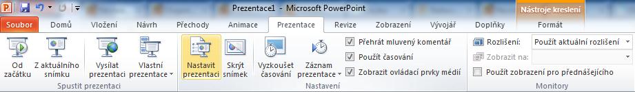 Automaticky opakující se prezentace Nejčastější typ prezentace je tzv. prezentace předváděná lektorem. Jedná se o prezentaci, kterou vy nebo někdo jiný řídí.