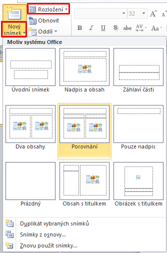 Rozložení přednastavených textových polí lze změnit. Je možné je přesouvat a měnit jejich velikosti.