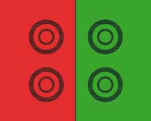 pravým okem oba horní a levým okem oba dolní Landoltovy kruhy s vyuţitím pozitivní polarizace. Pokud se jeví všechny čtyři Landoltovy kruhy stejně kontrastně, mluvíme o zrakové vyváţenosti.