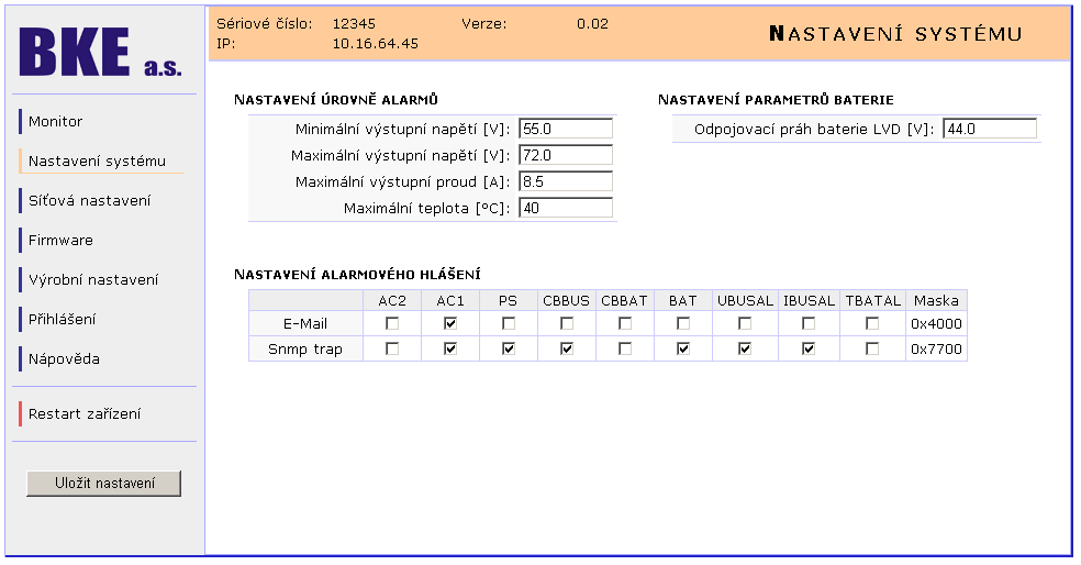 Email Nastavení portu, jmen a hesel pro http komunikaci.