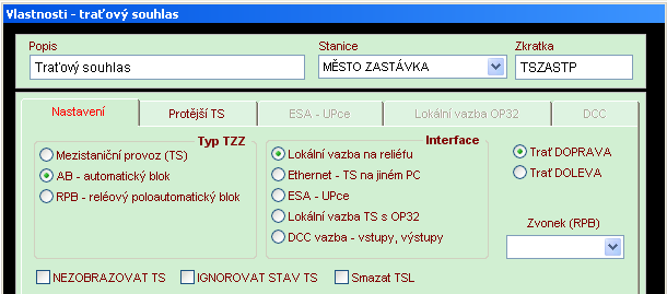 TRAŤOVÝ SOUHLAS Traťový souhlas je základním zabezpečovacím prvkem pro trať. Pouze s uděleným traťovým souhlasem je možné odjet ze stanice do stanice druhé, která souhlas udělila.