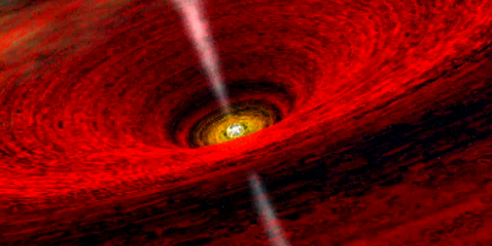 GALAKTICKÁTEZKA Centrálníčernádíra,1 Malířova představa akrečního disku okolo centrální černé díry. c NAA. e středu naší Galaxie se nachází supermasivní černá díra o hmotnosti 3,7 miliónu luncí.