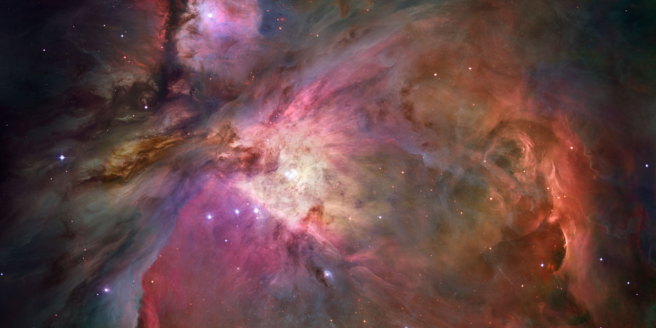 4 GALAKTICKA TEZKA elká mlhovina v Orionu 1 elká mlhovina v Orionu snímaná kamerou AC Hubblova kosmického dalekoc NAA, EA, M. Robberto. hledu a 2,2 m dalekohledem EO na La illa.
