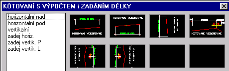 kótování horizontální i vertikální, a to jak pomocí vynášecích čar tak i pomocí výškových kót. Dále je možno doplnit značení sklonů a to v a šipkou / nebo poměrem 1:x.