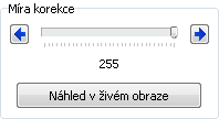 Ovládací panely snímacích zařízení Kalibrační maska: po stisku tlačítka Nasnímat masku bude pořízen snímek, který bude sloužit jako kalibrační maska pro korekci stínů.