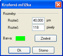 Hlavní okno programu Mřížku je možné po zobrazení libovolně posouvat kliknutím a tažením za křížek v jejím středu.