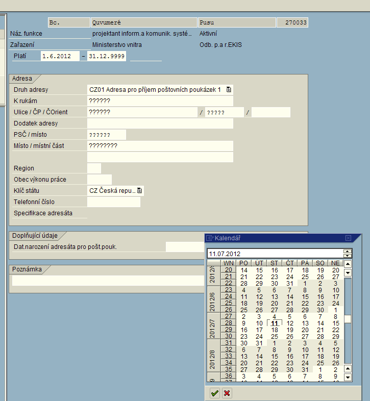 UTB ve Zlíně, Fakulta aplikované informatiky, 2013 47 MÚ nezapomenout zadat datum narození, slouží pro ověření totožnosti Obrázek č.