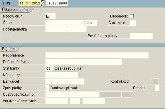 UTB ve Zlíně, Fakulta aplikované informatiky, 2013 52 0011 Externí finanční převody Zakládá MÚ v případě, že pracovník žádá zaslání části výplaty na bankovní účet.